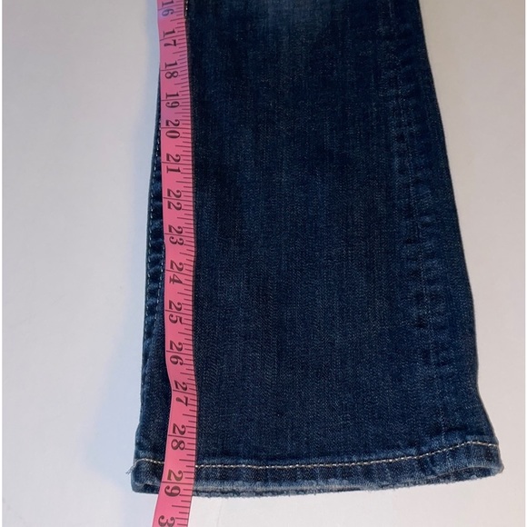 MISS ME 27 Signature Boot-cut distressed 5 Pocket Jeans Low Rise Factory Fading - Picture 8 of 16